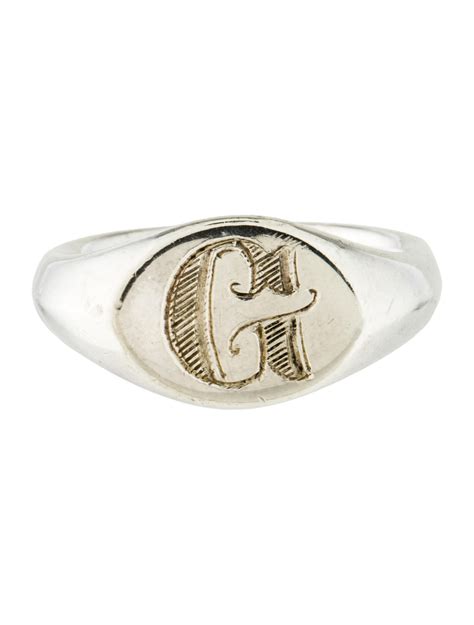 Tiffany And Co Engraved Signet Ring Rings Tif56438 The Realreal