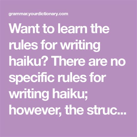 Rules for Writing Haiku | Haiku, Haiku poems examples, Simple poems