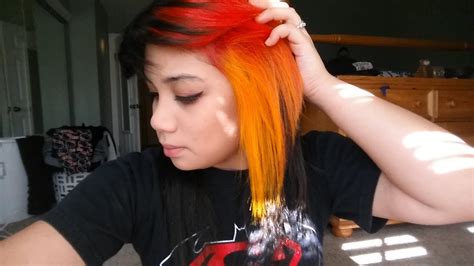 How To Dye Phoenixfire Hair Red To Yellow Ombre Youtube