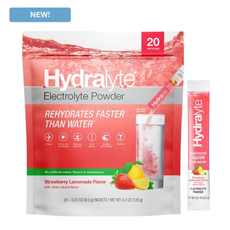 All Natural Electrolyte Powder Strawberry Lemonade Hydralyte