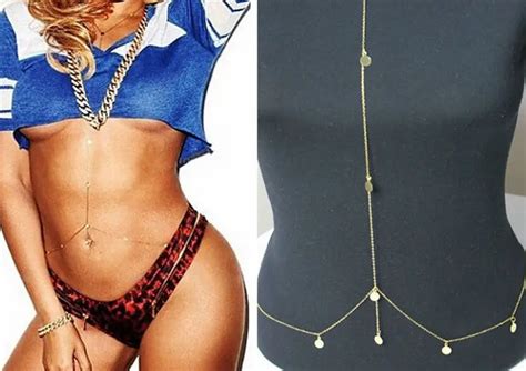 Stylish Simple Gold Harness Bikini Beach Crossover Belly Body Chain