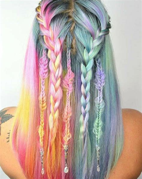 Blue Hair Pink Hair Violet Hair White Hair Pelo Multicolor Rainbow