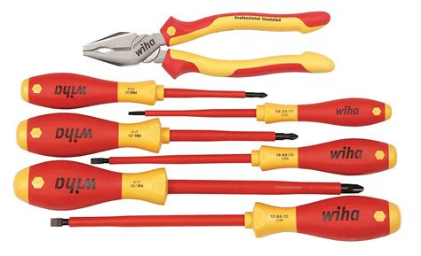 Wiha Insulated 7 Total Pcs Electricians Tool Kit 450g5832858