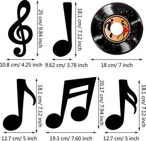 43 Pieces Music Party Decorations Music Notes Cutouts Musical Notes