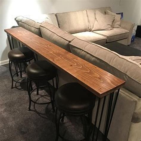 Reclaimed Wood Bar Table With Hairpin Legs Custom Sofa Bar Etsy