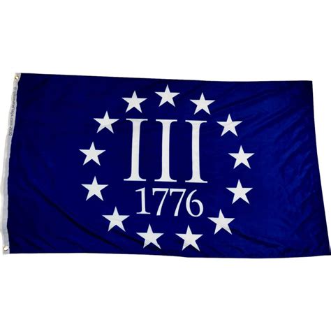Iii 1776 Flag 2nd Amendment Blue 3 X 5 Ft Standard