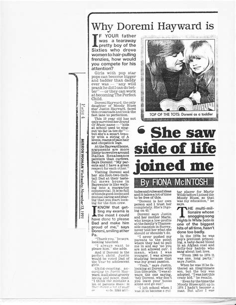 Justin's family pics in justin hayward forum forum. 1991-11-13 Mirror Woman - Why Doremi Hayward is the Model Daughter (color scans added!) - Moody ...