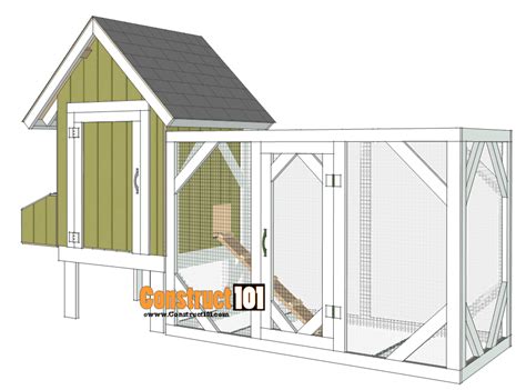 4x4 Chicken Coop Plans With Chicken Run Instant Download Construct101