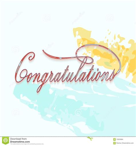 Congratulations Calligraphy With Gold Effect Hand Written Text