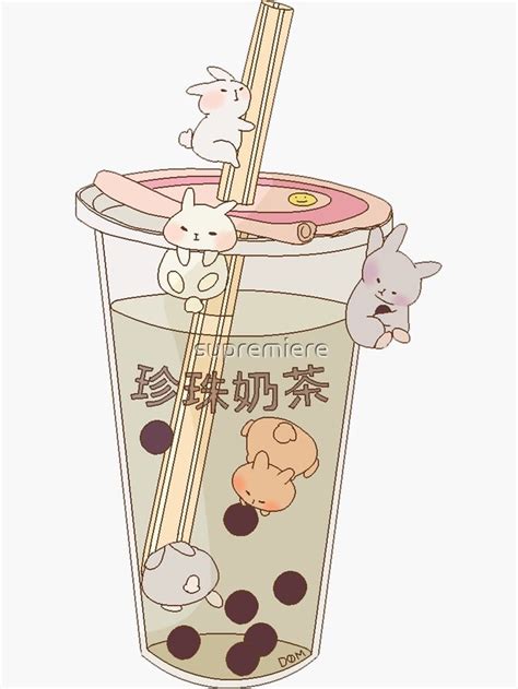 Bubble Tea And Boba Bunnies Sticker By Supremiere