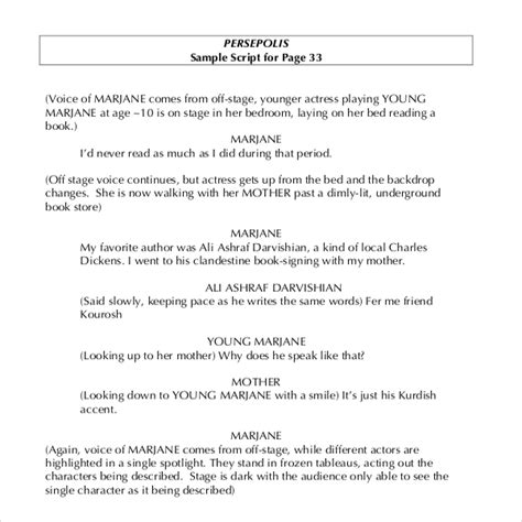 Example Of A Script Template Business