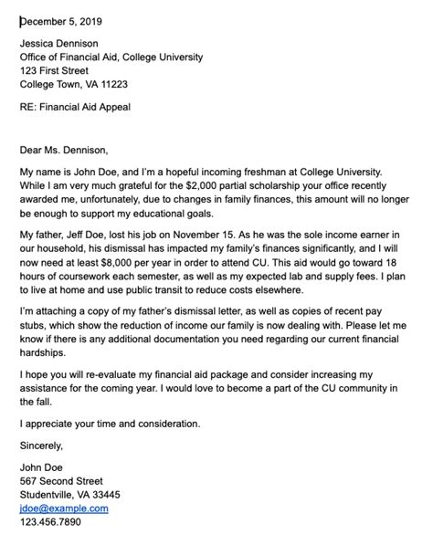 How To Write A Financial Aid Appeal Letter Lendedu
