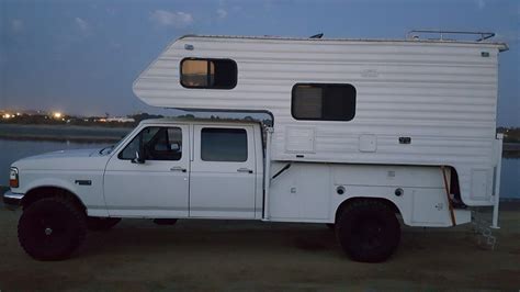 1996 F 350 4x4 W Lance Camper Work Utility Bed For Extra Storage