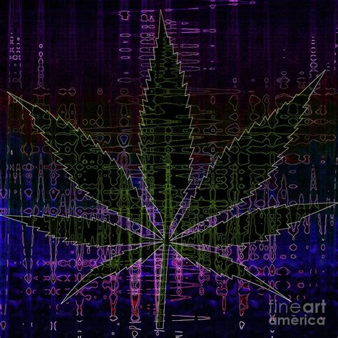 Psychedelic Cannabis Leaf Digital Art By Jonathan Welch Fine Art America