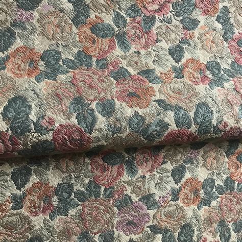 Vintage Rose Floral Embroidered Upholstery Fabric 54 By The Yard