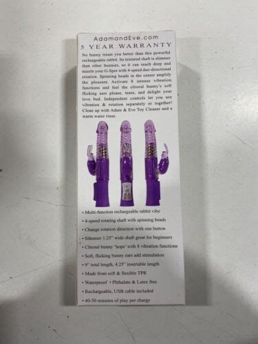 Evolved Novelties Adam And Eve Eves First Rabbit Rechargeable Purple 844477012285 Ebay