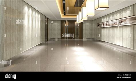 3d Render Luxury Hotel Reception Lobby Stock Photo Alamy