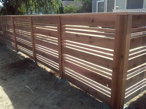 Four Foot Tall Horizontal Cedar Fencing Modern Horizontal Style Fence