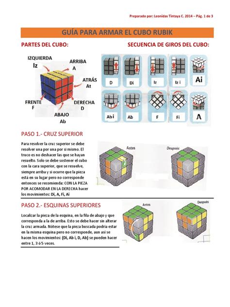 Guia Para Armar El Cubo Rubikpdf
