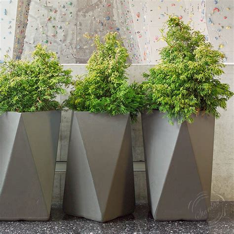 Visit homebase online and check out our stunning garden pots & planters range. 28" Tall Square-Shape (Multifaceted) Modern Outdoor Garden Planter - Tall Planters - Grey/Anthacite