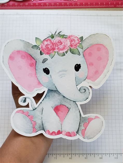 Set 8 Elephant Baby Shower Girl Decorations Pink Elephant Etsy Pink