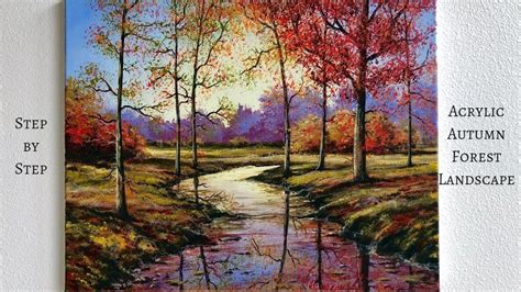 Autumn Forest Step By Step Acrylic Painting Colorbyfeliks Youtube