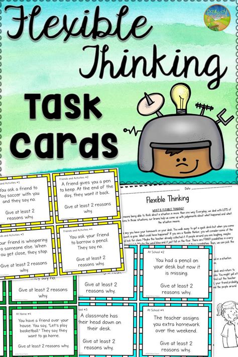 Flexible Thinking Task Cards & Journal Prompts for SEL | Flexible thinking, Social thinking ...