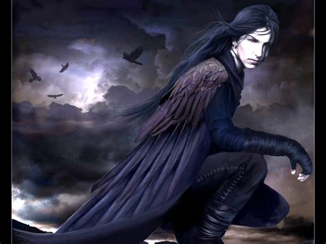 Dark Wings Birds Clouds Dark Gothic Male Sky Wings Gothic Fantasy Art
