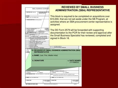 Ppt Small Business Training Dd Form 2579 Presented By Nancy