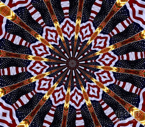 American Flag And Fireworks Kaleidoscope Abstract 2 Photograph By Rose