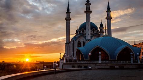 Mosque Kazan Tatarstan Sunset 4k