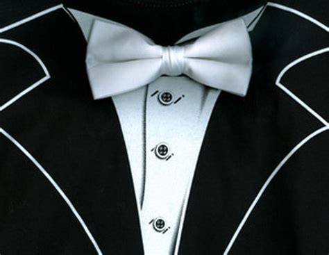 Long Sleeve Tuxedo T Shirt In Black With Real White Bow Tie Shop Men