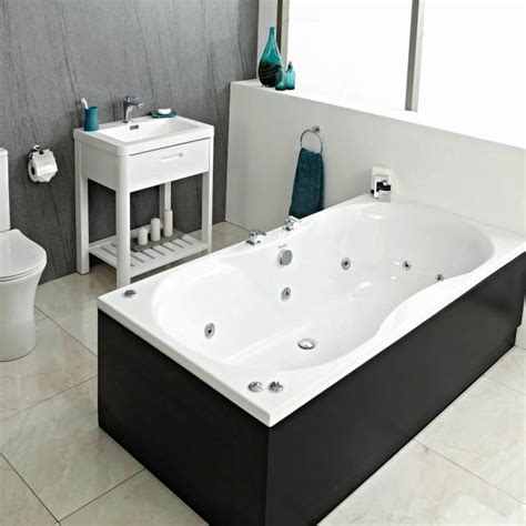 Whirlpool or hydrotherapy bathtubs are preferred for a deeper massage while air tubs provide a more gentle massage sensation. Cassini 12 Jet Whirlpool Bath 1800 x 900 mm