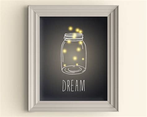 Dream Firefly Art Print Firefly Mason Jar Art Print Summer Etsy