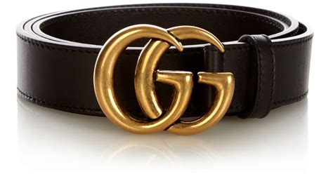 Gucci Gg Logo Leather 3cm Belt In Black For Men Lyst