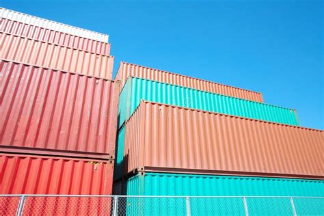 Freight Shipping Containers Stock Photo Image Of Port Goods 31216196