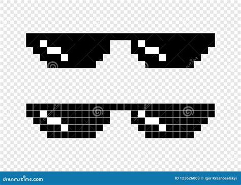 Glasses Pixel Art 8 Bit Spectacles Pixelated Vector Illustration 262012676