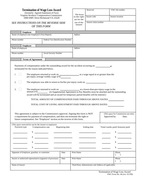 Virginia Workers Compensation Doc Template Pdffiller