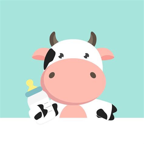 Cute Cartoon Baby Cow 556832 Vector Art At Vecteezy