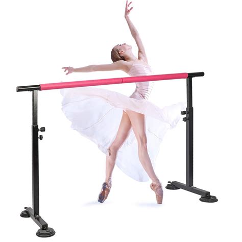 Adjustable Single Freestanding Ballet Barre Bar Adjustable Height Dance
