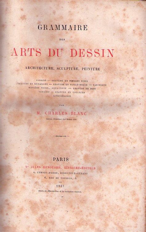 GRAMMAIRE DES ARTS DU DESSIN Architecture Sculpture Peinture Jardins Gravures En Pierres