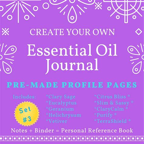 Set Doterra Filled Essential Oil Journal Profile Pages Doterra Pre