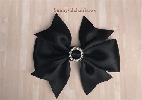 Black Boutique Hairbow Black Hair Bows Clip Black Bows Black Stacked
