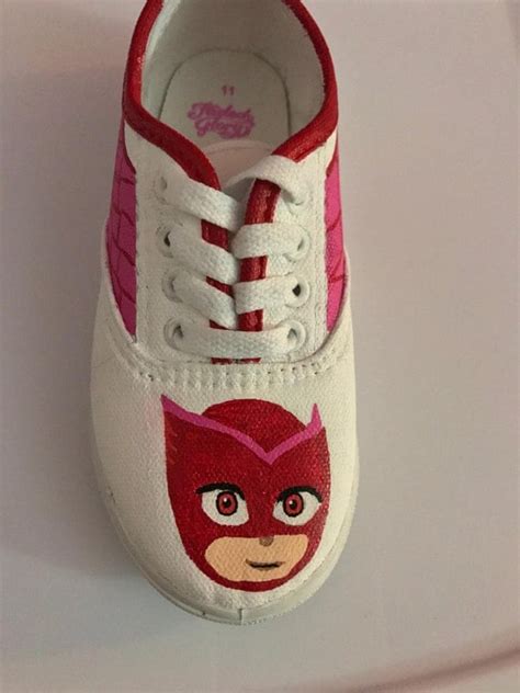 Items Similar To Pj Masks Owlette Hand Painted Shoes On Etsy
