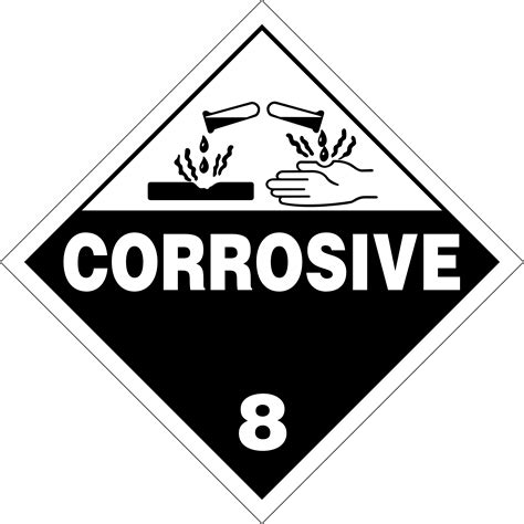 Class 8 Corrosives Placards And Labels According 49 CFR 173 2