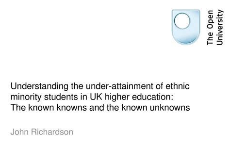 Understanding The Under Attainment Of Ethnic Minority Students In Uk