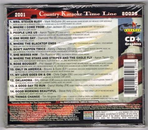 chartbuster karaoke cb 80028 best of 2001 country time line series new cd g oop ebay