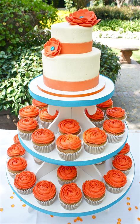 Gorgeous Orange And Teal Wedding Cake Teal Wedding Cake Wedding