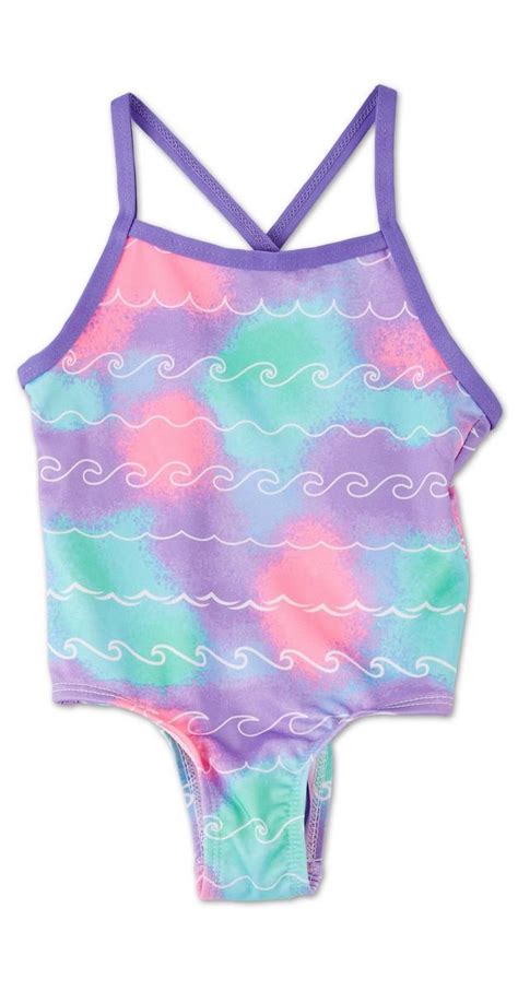 Toddler Girls Tie Dye One Piece Swimsuit Purple Burkes Outlet
