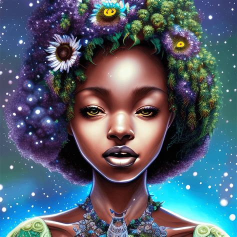 Beautiful Black Woman Made Of Stars Graphic · Creative Fabrica